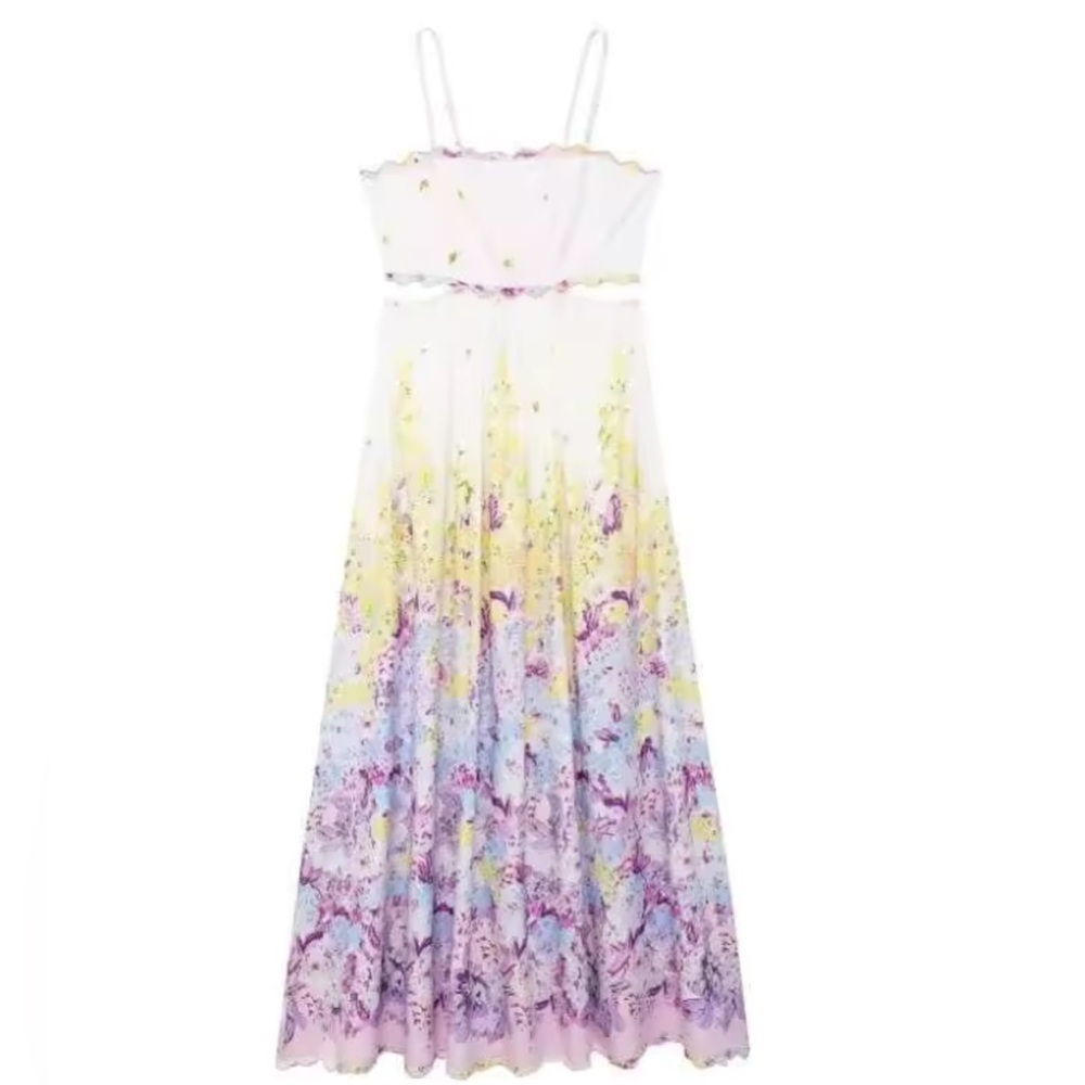 NWOT FASHION OPEN LACE BAC CUT OUT MAXI DRESS - Picture 1 of 2